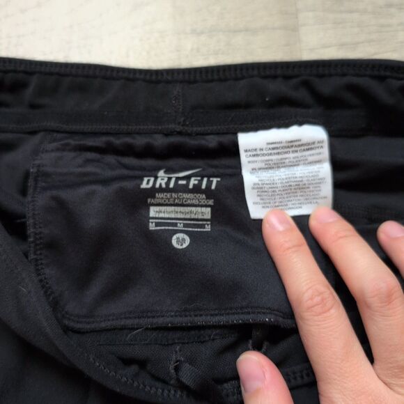 Nike Dri Fit black running Leggings SIZE M Zipper ankle lightweight stretchy - Picture 5 of 8